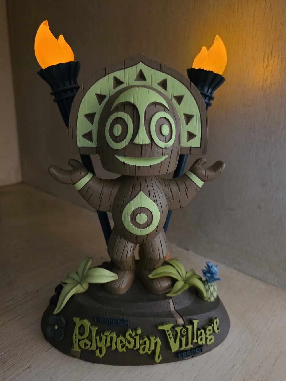 Disney Polynesian Village Tiki Lamp Figurine - Brown & Green